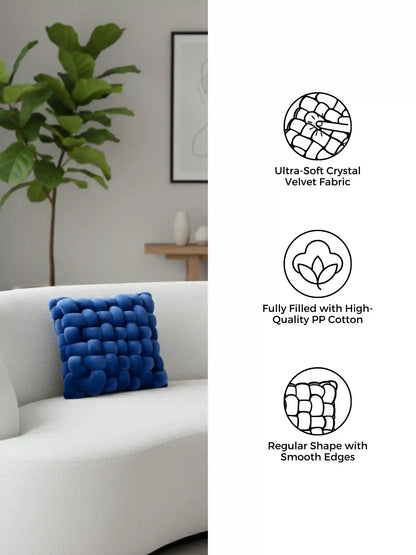 Square Knotted Cushion Pillow – Soft Decorative Accent for Sofa & Bed