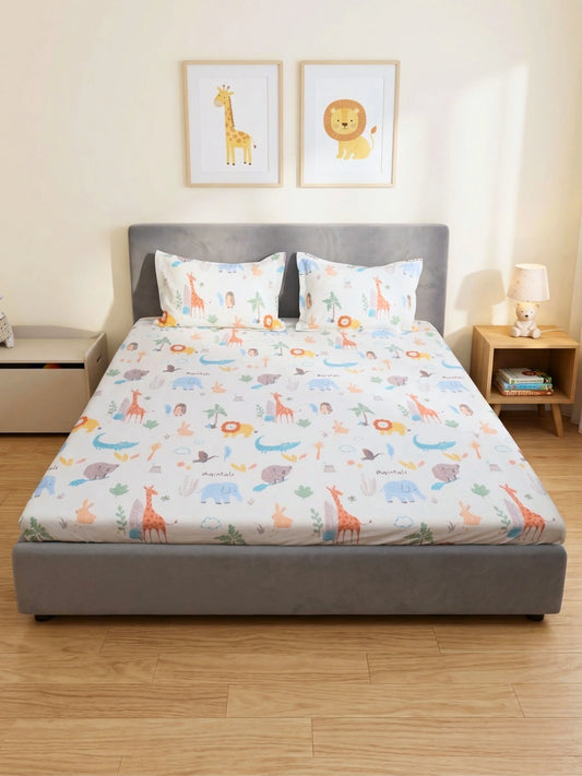 Safari Jungle Adventures 100% Cotton Kids Bedsheet Set