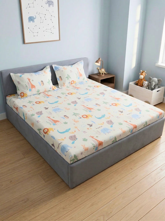 Safari Jungle Adventures 100% Cotton Kids Bedsheet Set