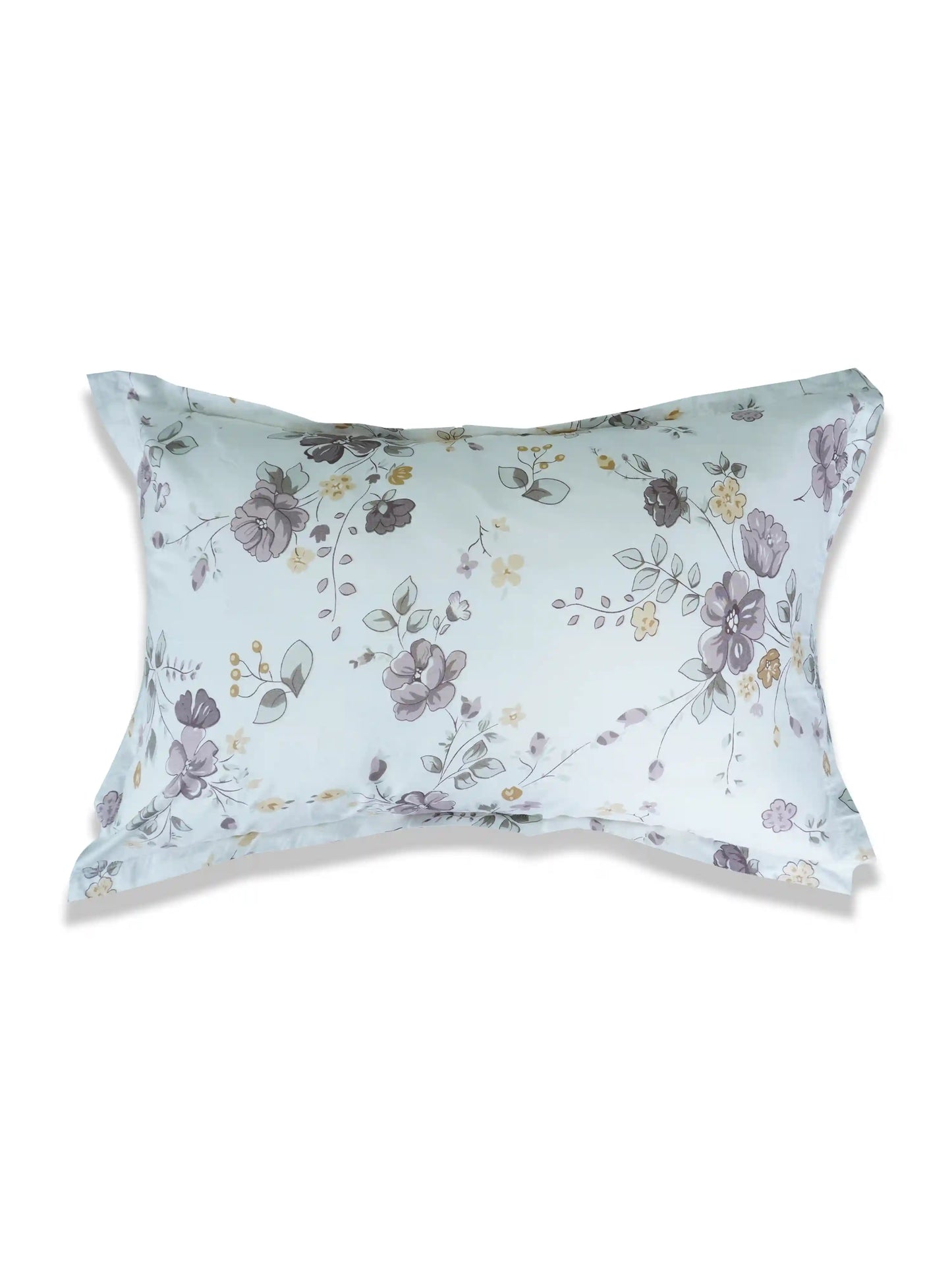 Classic Grey Floral Cotton Double Bedsheet Set