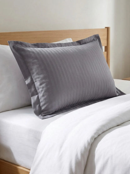 Striped Pillow Cover with Flange | Soft & Breathable (68 x 45 CM)