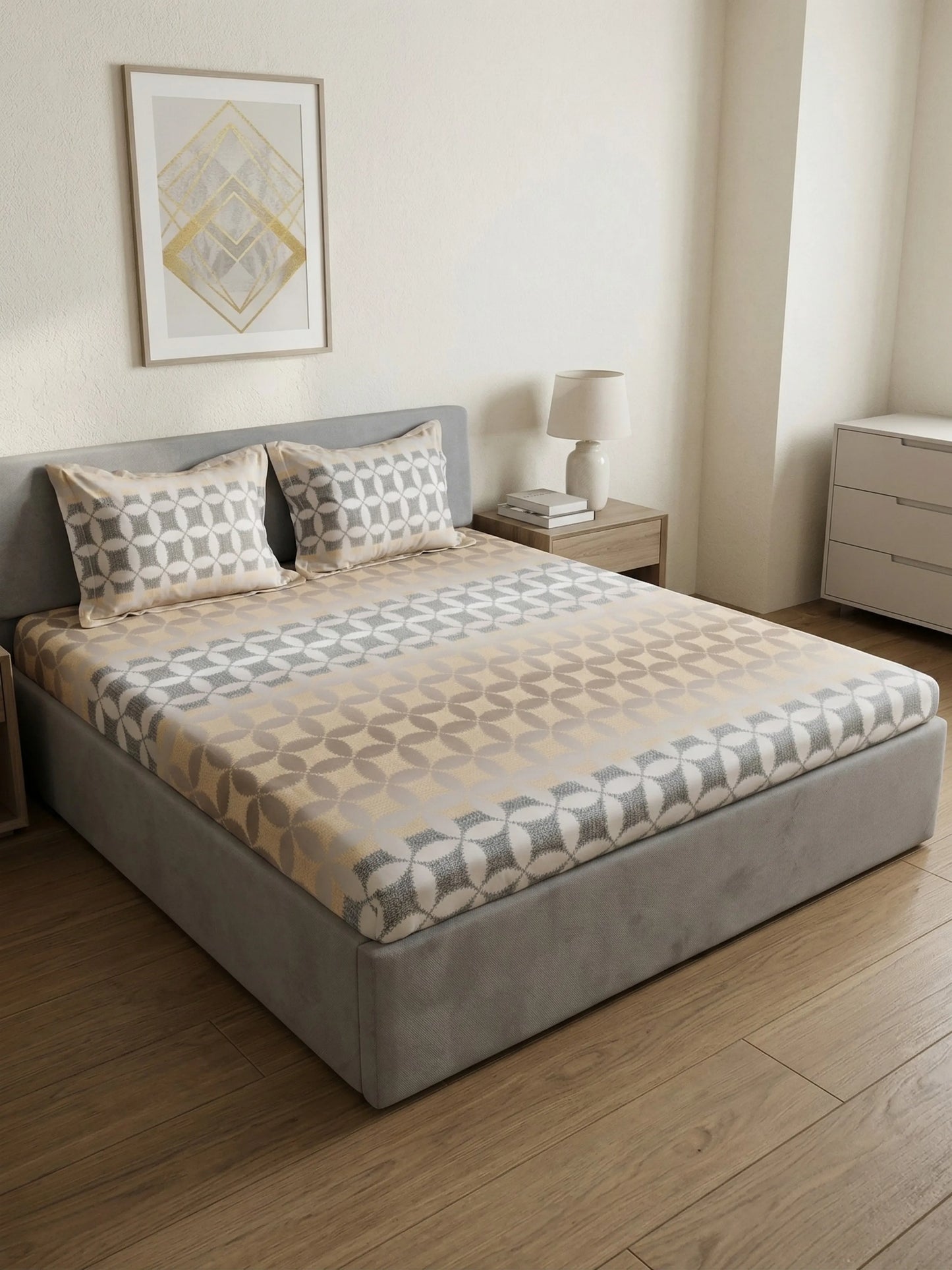 High Living 100% Cotton King Size Bedsheet Set (400 TC)