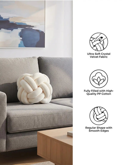 Atoz Home Decor Sphere Knotted Cushion Ball – Soft Decorative Round Pillow for Sofa & Bed
