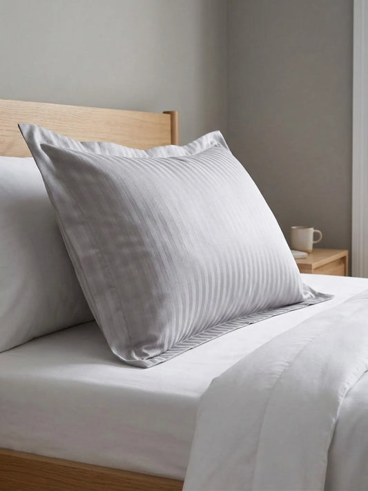 Striped Pillow Cover with Flange | Soft & Breathable (68 x 45 CM)