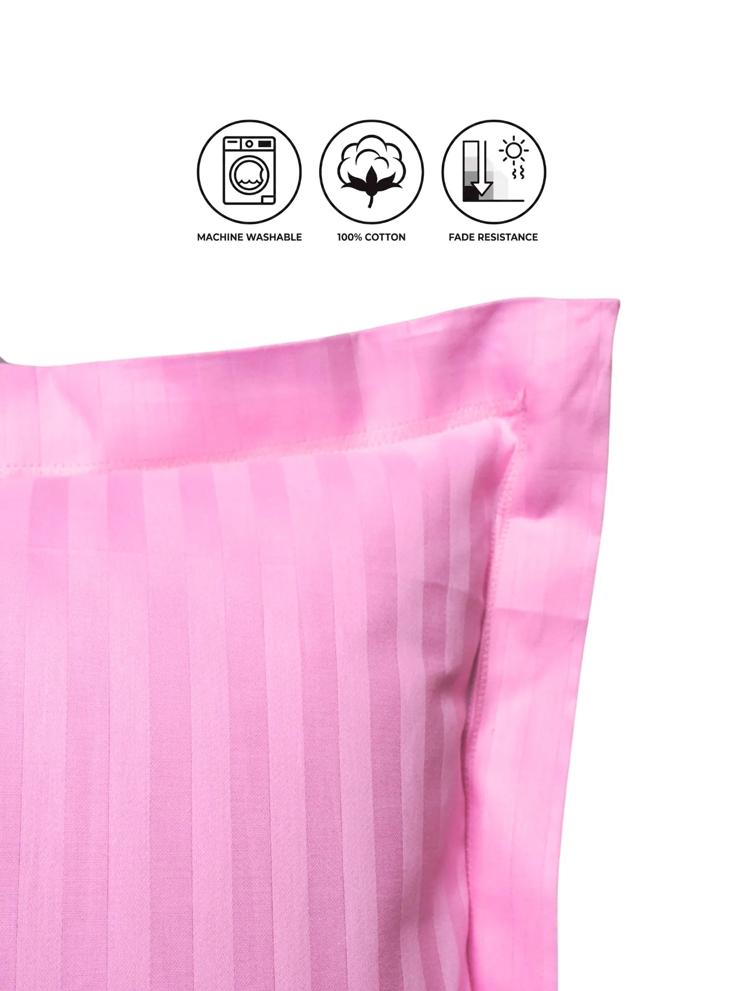 Striped Pillow Cover with Flange | Soft & Breathable (68 x 45 CM)