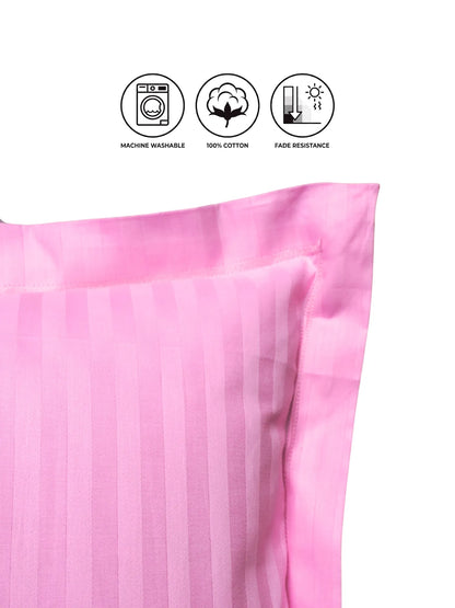 Striped Pillow Cover with Flange | Soft & Breathable (68 x 45 CM)