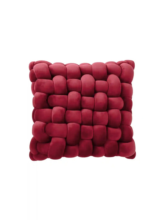 Square Knotted Cushion Pillow – Soft Decorative Accent for Sofa & Bed