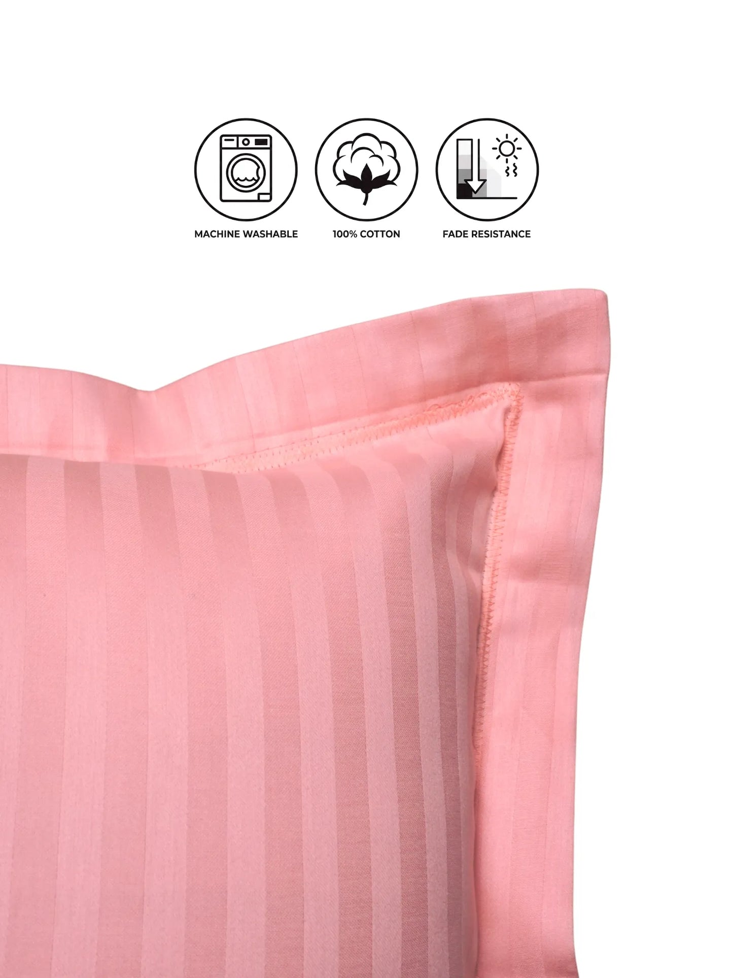 Striped Pillow Cover with Flange | Soft & Breathable (68 x 45 CM)