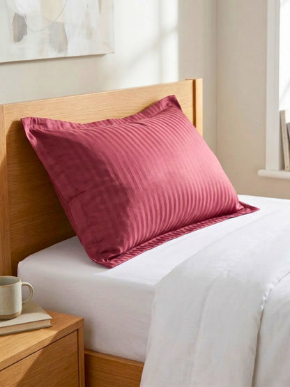 Striped Pillow Cover with Flange | Soft & Breathable (68 x 45 CM)