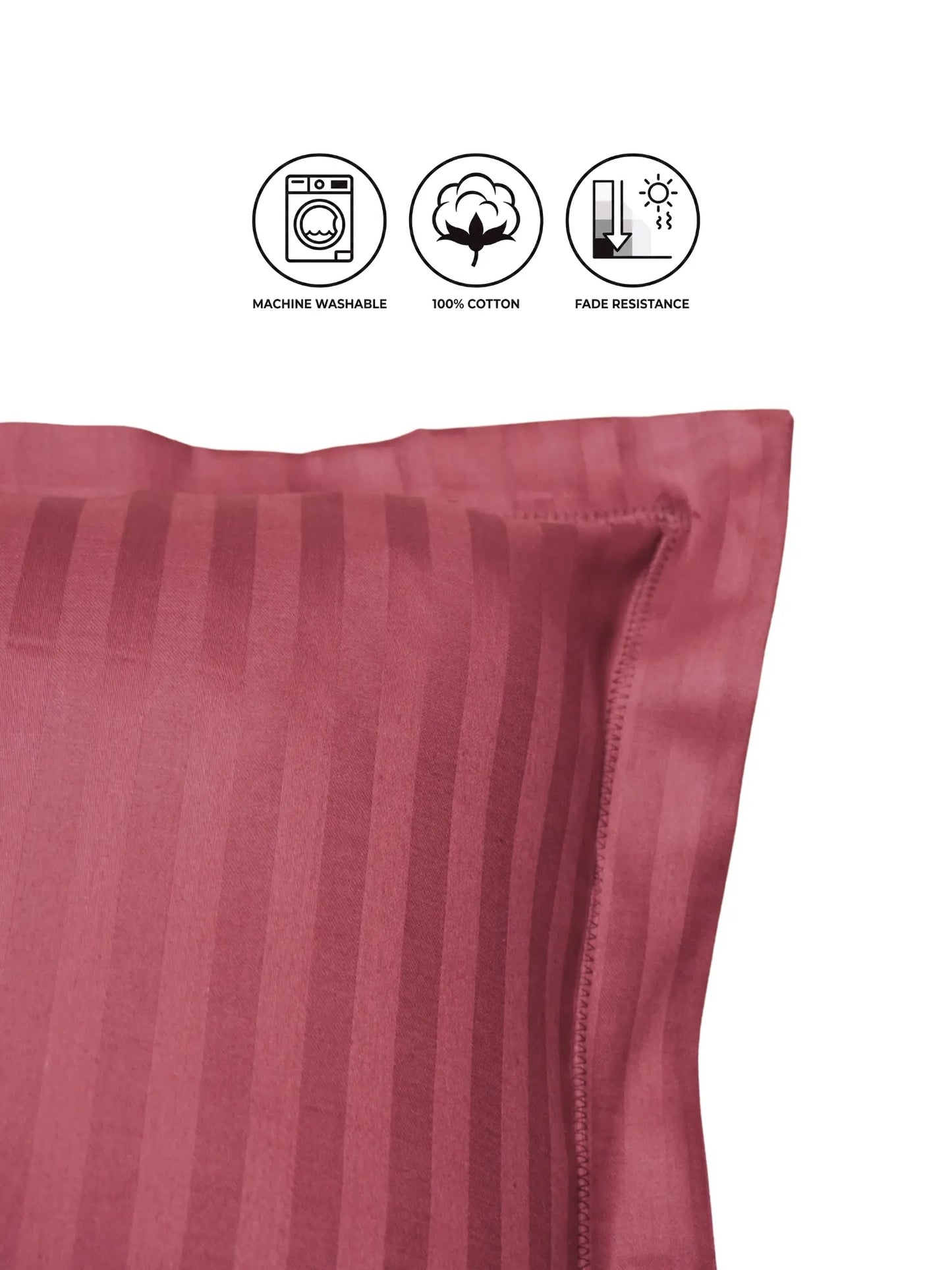 Striped Pillow Cover with Flange | Soft & Breathable (68 x 45 CM)