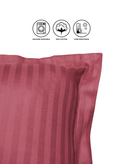 Striped Pillow Cover with Flange | Soft & Breathable (68 x 45 CM)
