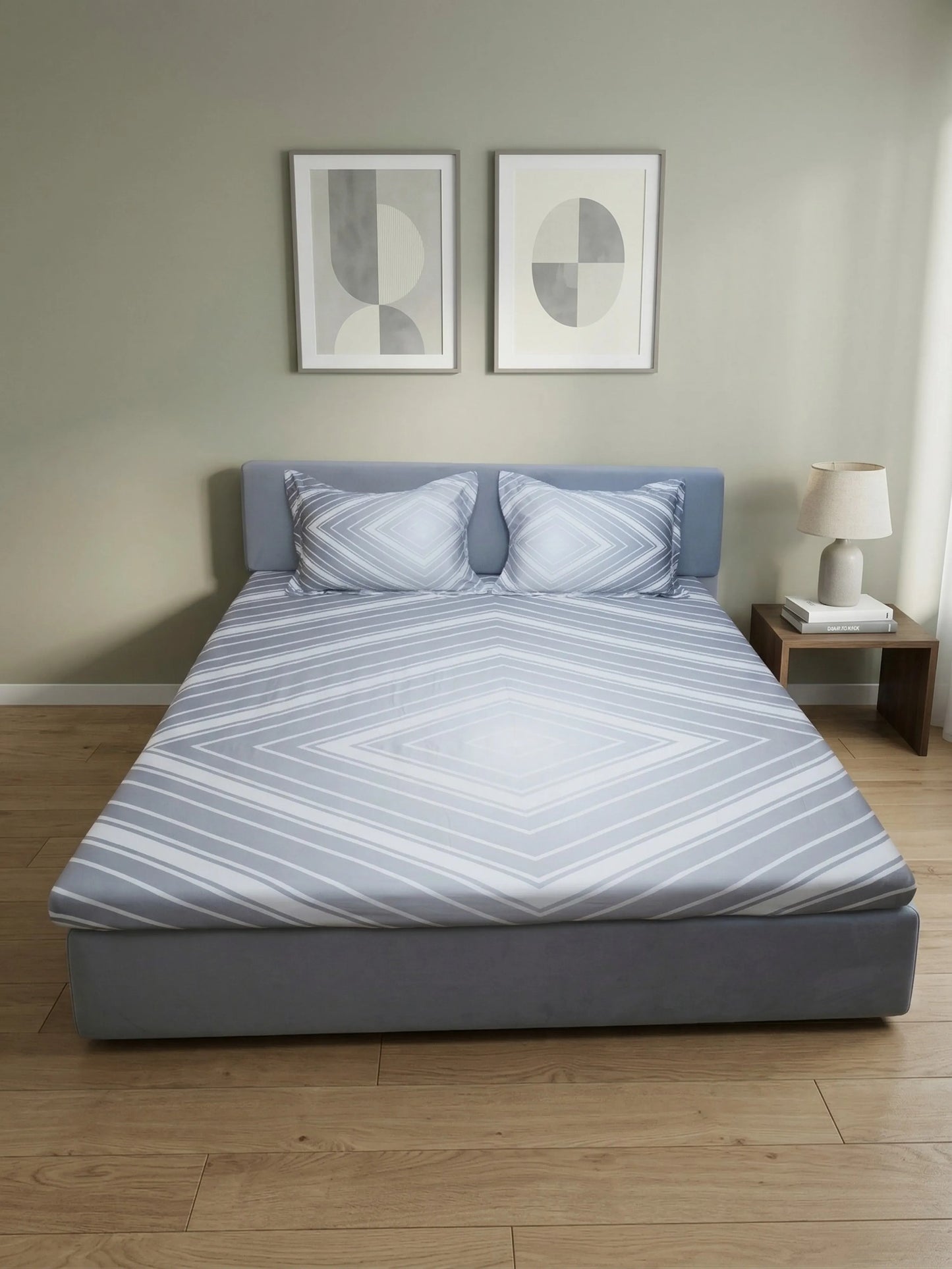 High Living 100% Cotton King Size Bedsheet Set (400 TC)