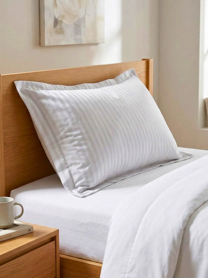 Striped Pillow Cover with Flange | Soft & Breathable (68 x 45 CM)