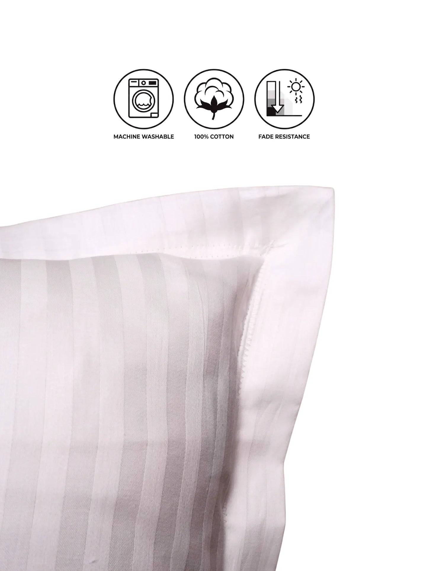 Striped Pillow Cover with Flange | Soft & Breathable (68 x 45 CM)