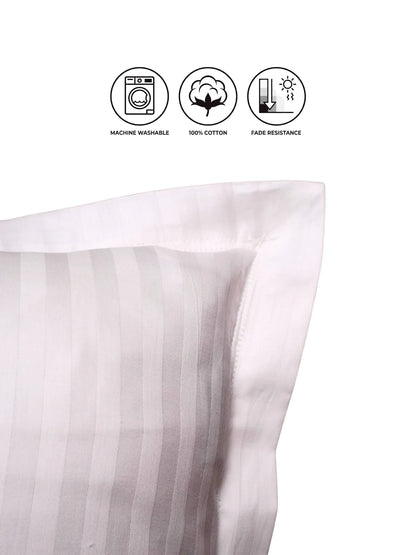 Striped Pillow Cover with Flange | Soft & Breathable (68 x 45 CM)