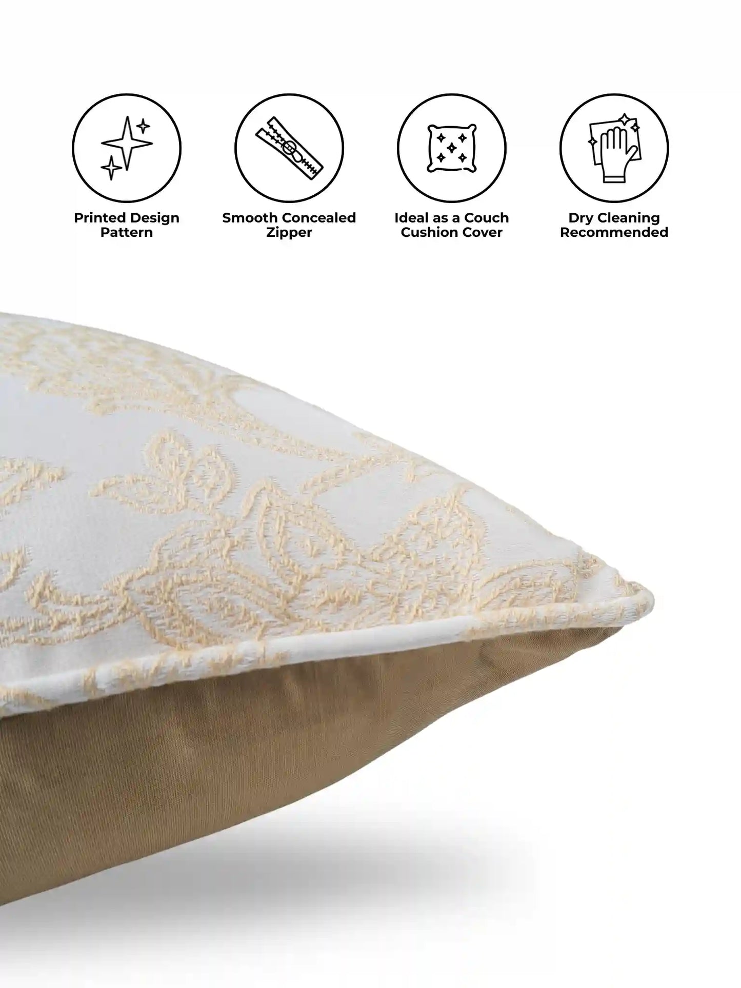 Elegant Floral Embroidered Quilted Cushion Covers (Set of 5)