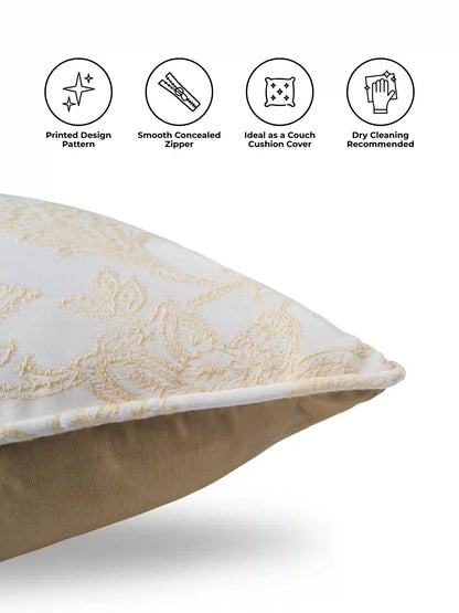 Elegant Floral Embroidered Quilted Cushion Covers (Set of 5)