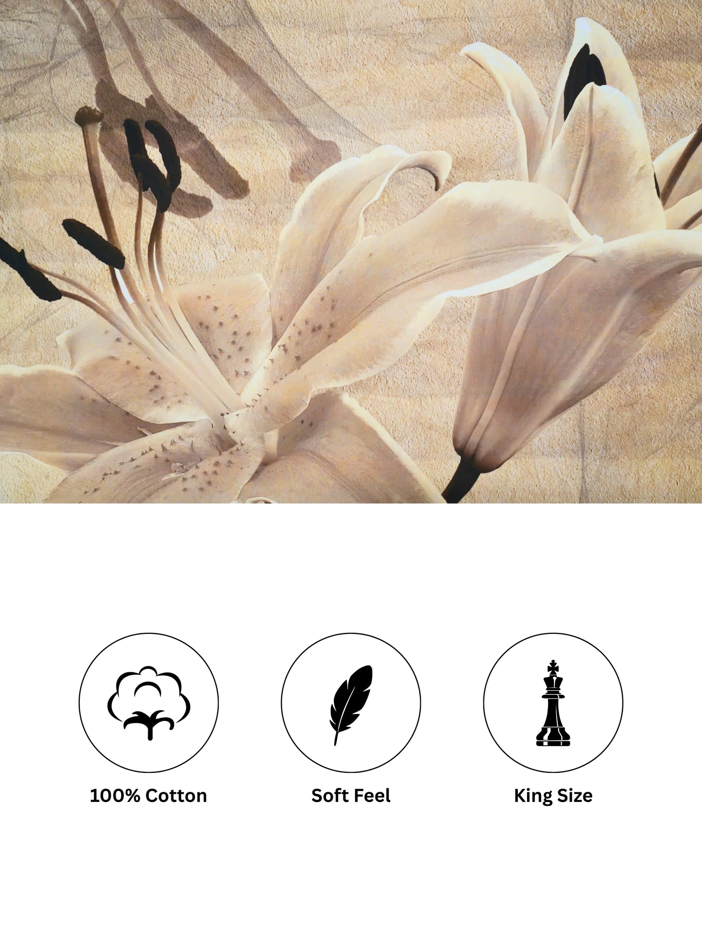 Rosette Floral Bedsheet Set — King Size, 100% Cotton (400 TC)