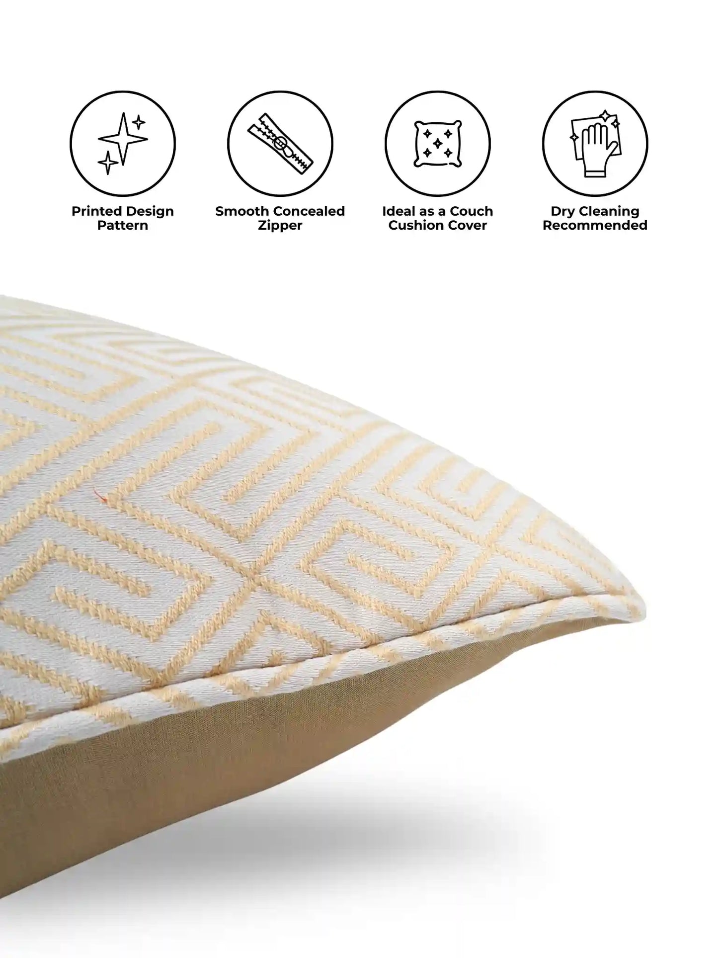 Geometric Cushion Covers with Concealed Zipper (Set of 5)