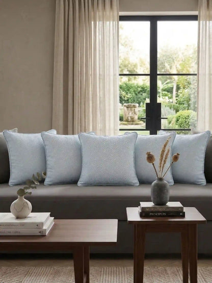 Geometric Cushion Covers with Concealed Zipper (Set of 5)