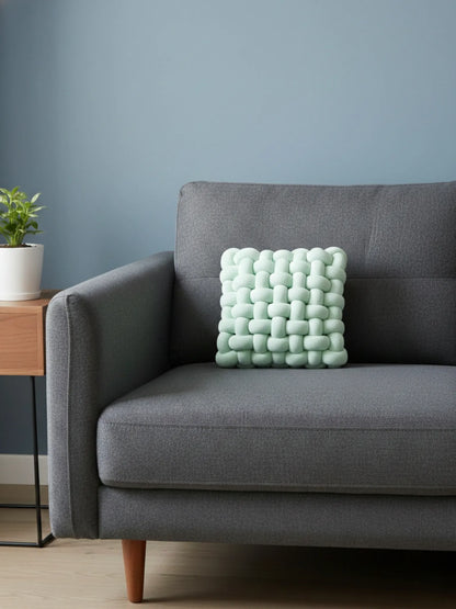 Square Knotted Cushion Pillow – Soft Decorative Accent for Sofa & Bed