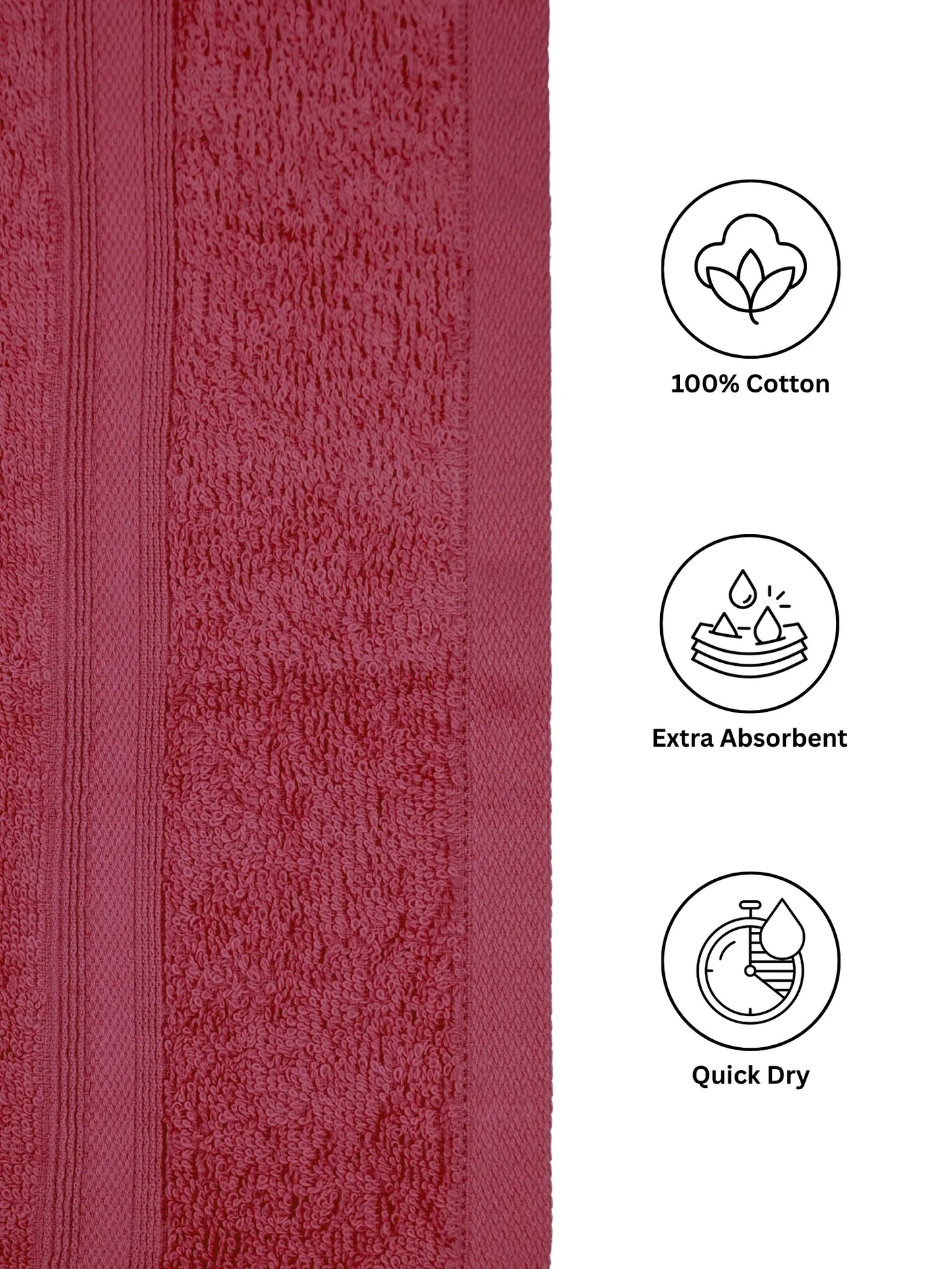 AtoZ Home Decor Home Essential 100% Cotton Hand Towels Pack of 2 (40x60 CM)