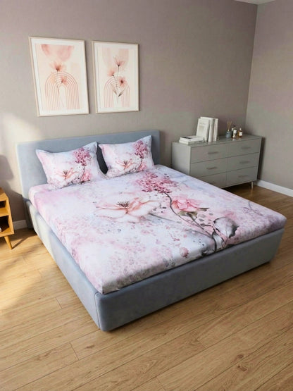 Rosette Floral Bedsheet Set — King Size, 100% Cotton (400 TC)