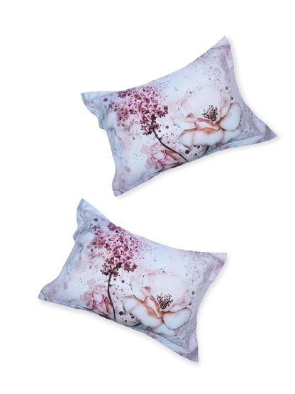 Rosette Floral Bedsheet Set — King Size, 100% Cotton (400 TC)