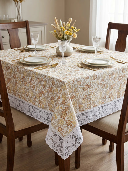 Freelance Tuscany Plastic Dining Table Cover | Beige Floral 54x78
