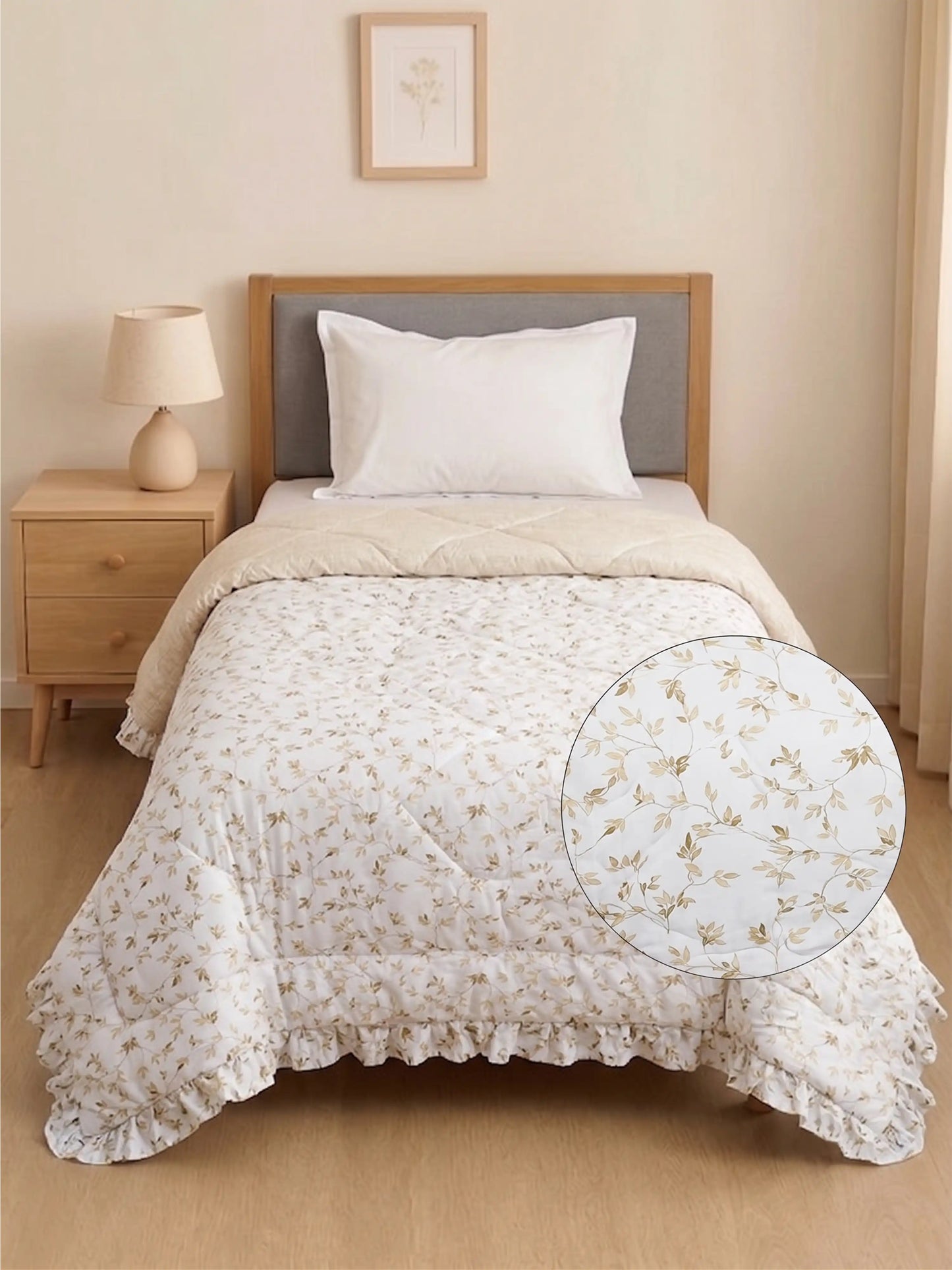 Metropolis Floral Lightweight & Ultra-Soft Single Bed Comforter Cum AC Blanket(60x90 Inch)