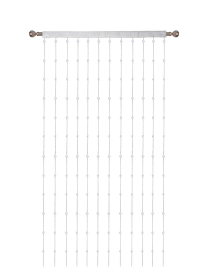 Atoz Home Decor White Beaded Door Curtain | Kite Shape PVC | 4x7 ft