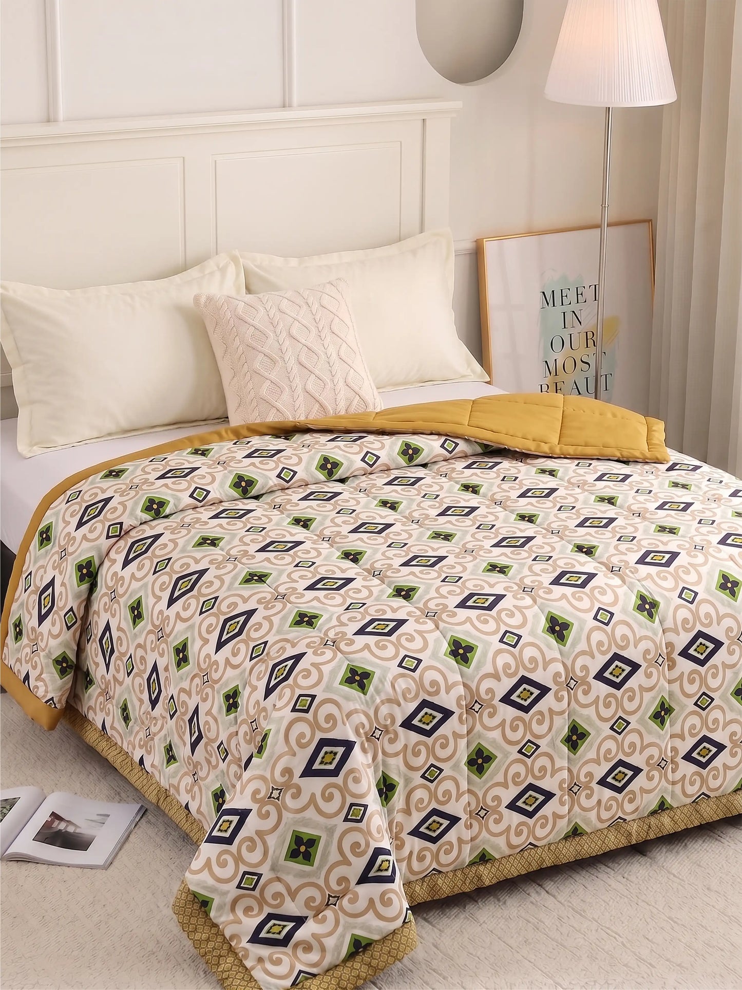 AC Comforter Soft Geometric Boho Quilt Lightweight (220x240 cm)