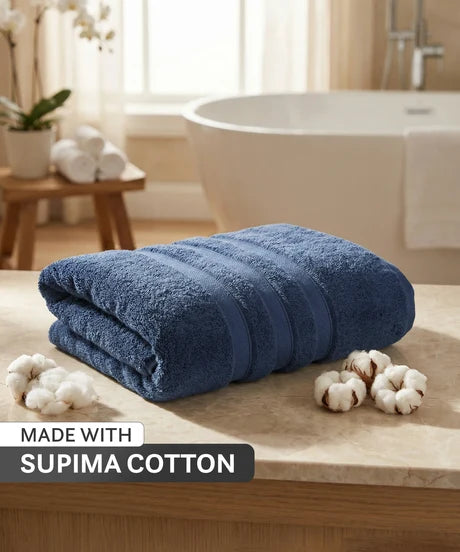 MyTRIDENT Luxe Home 100% Supima Cotton Bath Towel (600 GSM | 75 cm x 150 cm) – Ultra-Plush & Absorbent