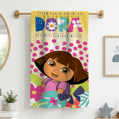 Sassoon Nickelodeon Dora the Explorer 100% Cotton Printed Kids Bath Towel (60 cm x 120 cm)