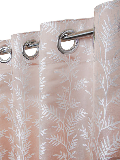AtoZ Home Decor Jacquard Fern Embroidery Curtain (Multiple Sizes & Colors)