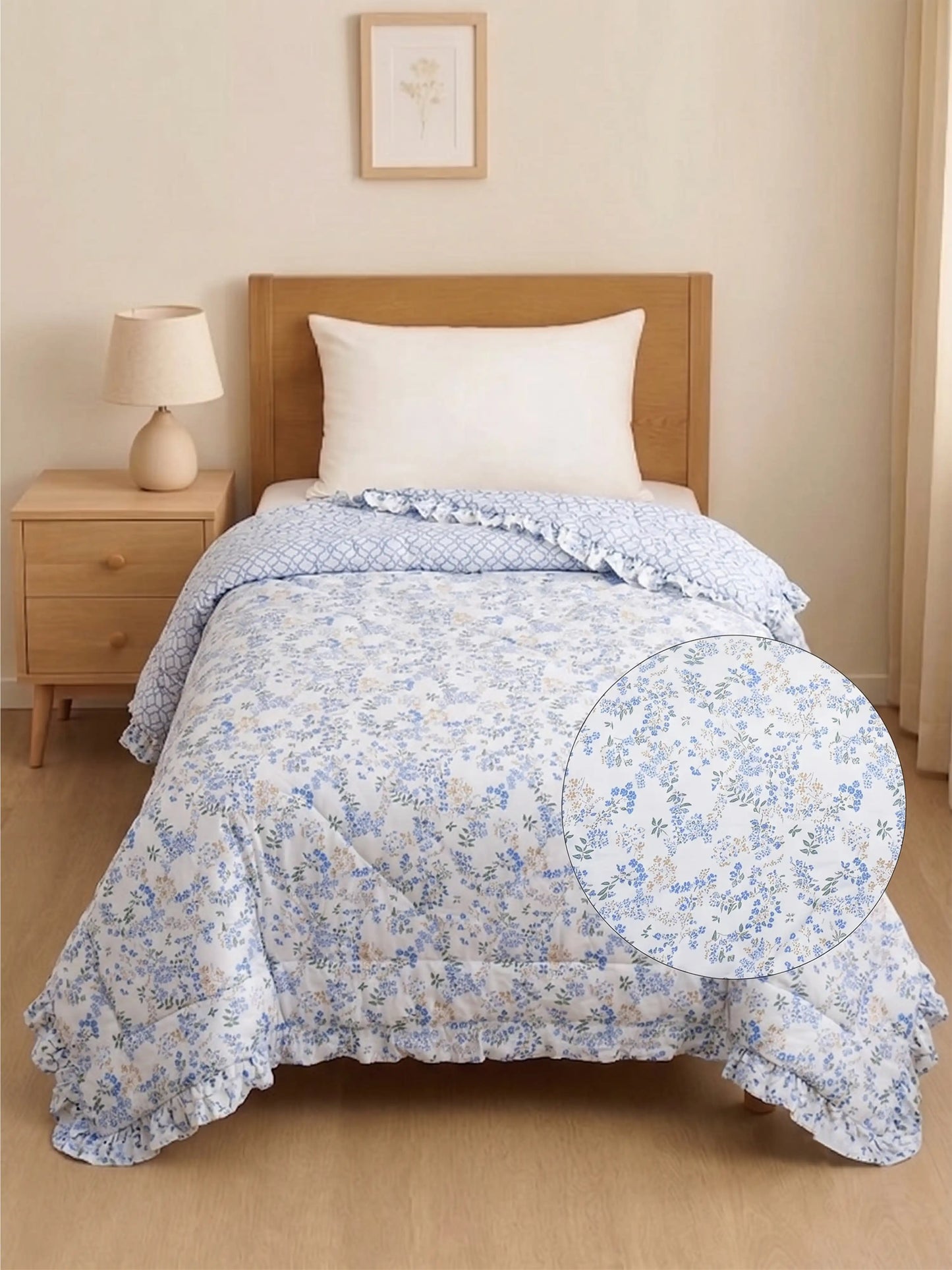 Metropolis Floral Lightweight & Ultra-Soft Single Bed Comforter Cum AC Blanket(60x90 Inch)