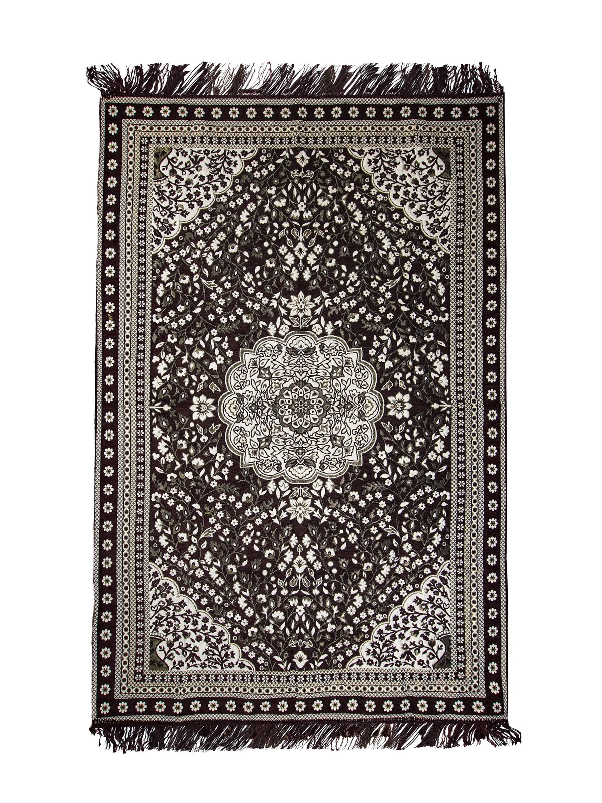 Premium Cotton Chenille Carpet for Living Room | 4.5x7 ft | Red, Blue & Brown