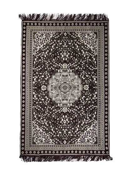 Premium Cotton Chenille Carpet for Living Room | 4.5x7 ft | Red, Blue & Brown