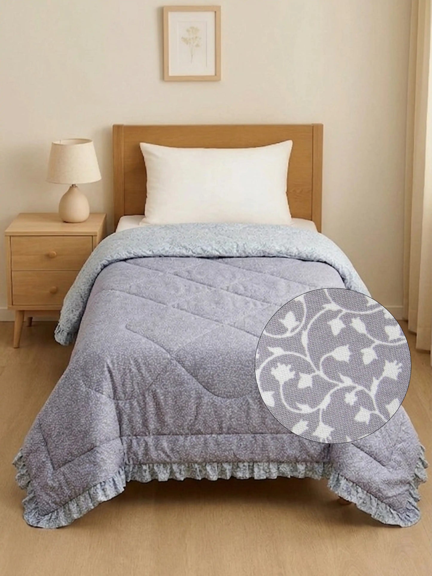 Metropolis Floral Lightweight & Ultra-Soft Single Bed Comforter Cum AC Blanket(60x90 Inch)