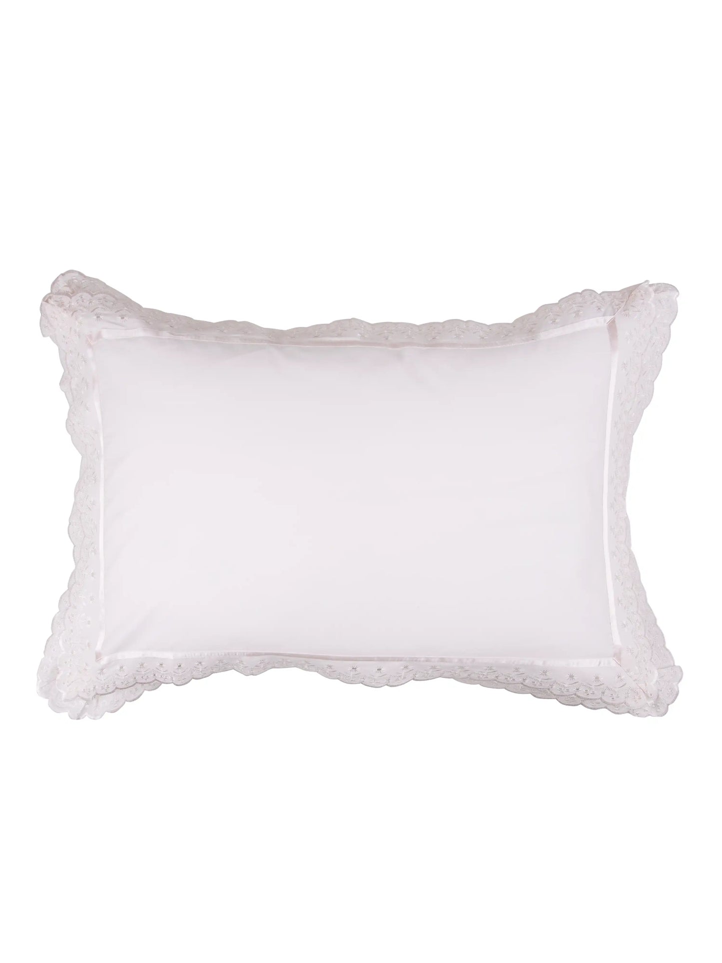 AtoZ Home Decor Cotton Lace Border Pillow Covers (Set of 1 & 2)