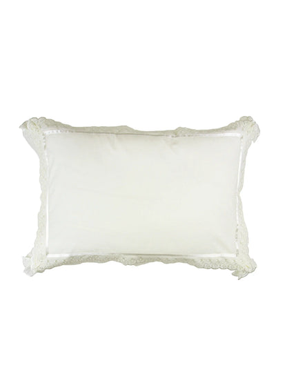 AtoZ Home Decor Cotton Lace Border Pillow Covers (Set of 1 & 2)