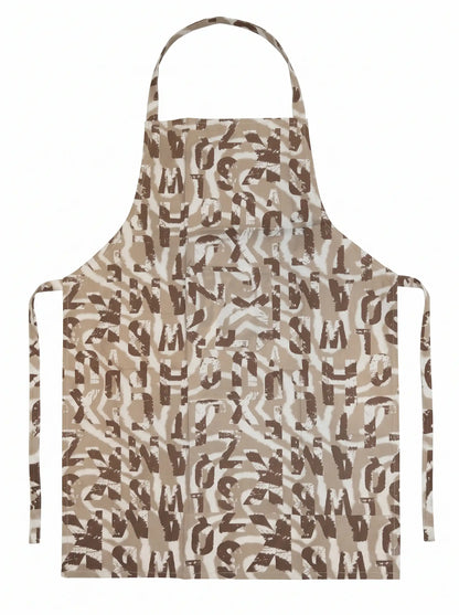 AtoZ Printed Kitchen Cooking Apron with Pocket & Waterproof Backing