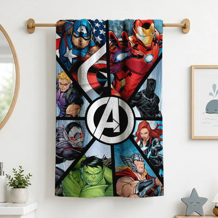 Sassoon Marvel Avengers 100% Cotton Printed Kids Bath Towel (60 cm x 120 cm)