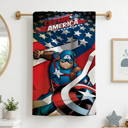 Sassoon Marvel Captain America 100% Cotton Printed Kids Bath Towel (60 cm x 120 cm)