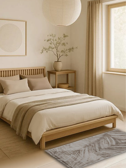 Beige Textured Modern Runner – Subtle Wave Design Hallway & Entry Rug