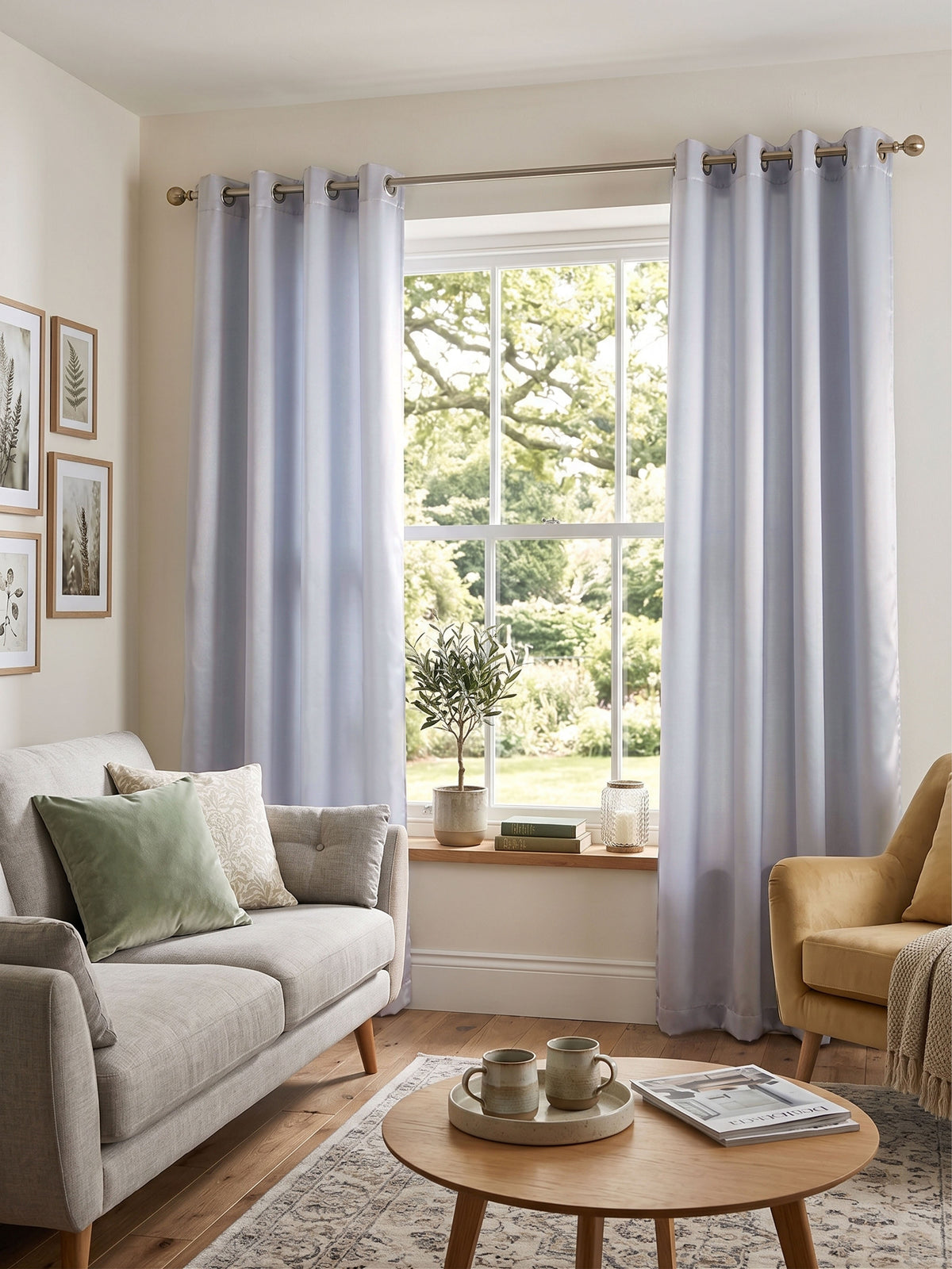 Atoz Home Decor Light Grey Shiny Blackout Curtains