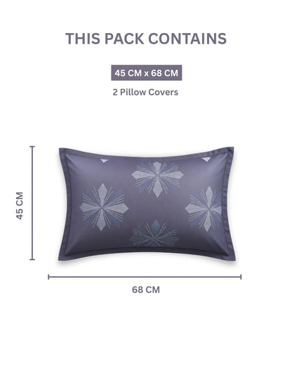 Soft Feel, Geometric Motifs King Bed Sheet Set with 2 Pillow Cases – 100% Cotton (300 TC)