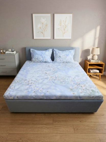Rosette Floral Bedsheet Set — King Size, 100% Cotton (400 TC)