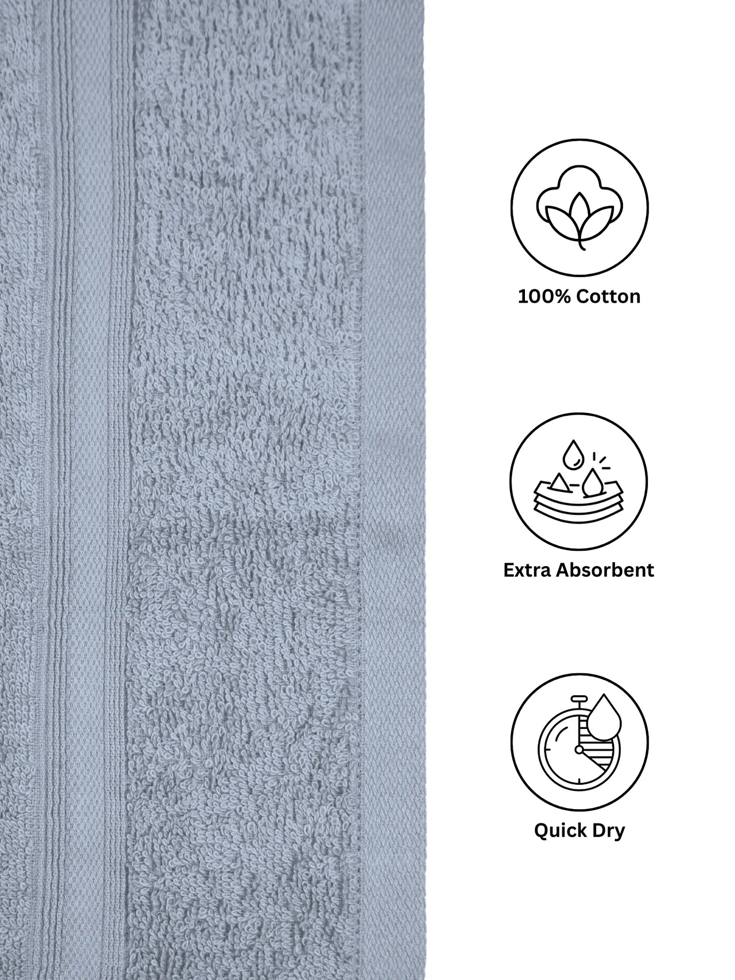 AtoZ Home Decor Home Essential 100% Cotton Hand Towels Pack of 2 (40x60 CM)