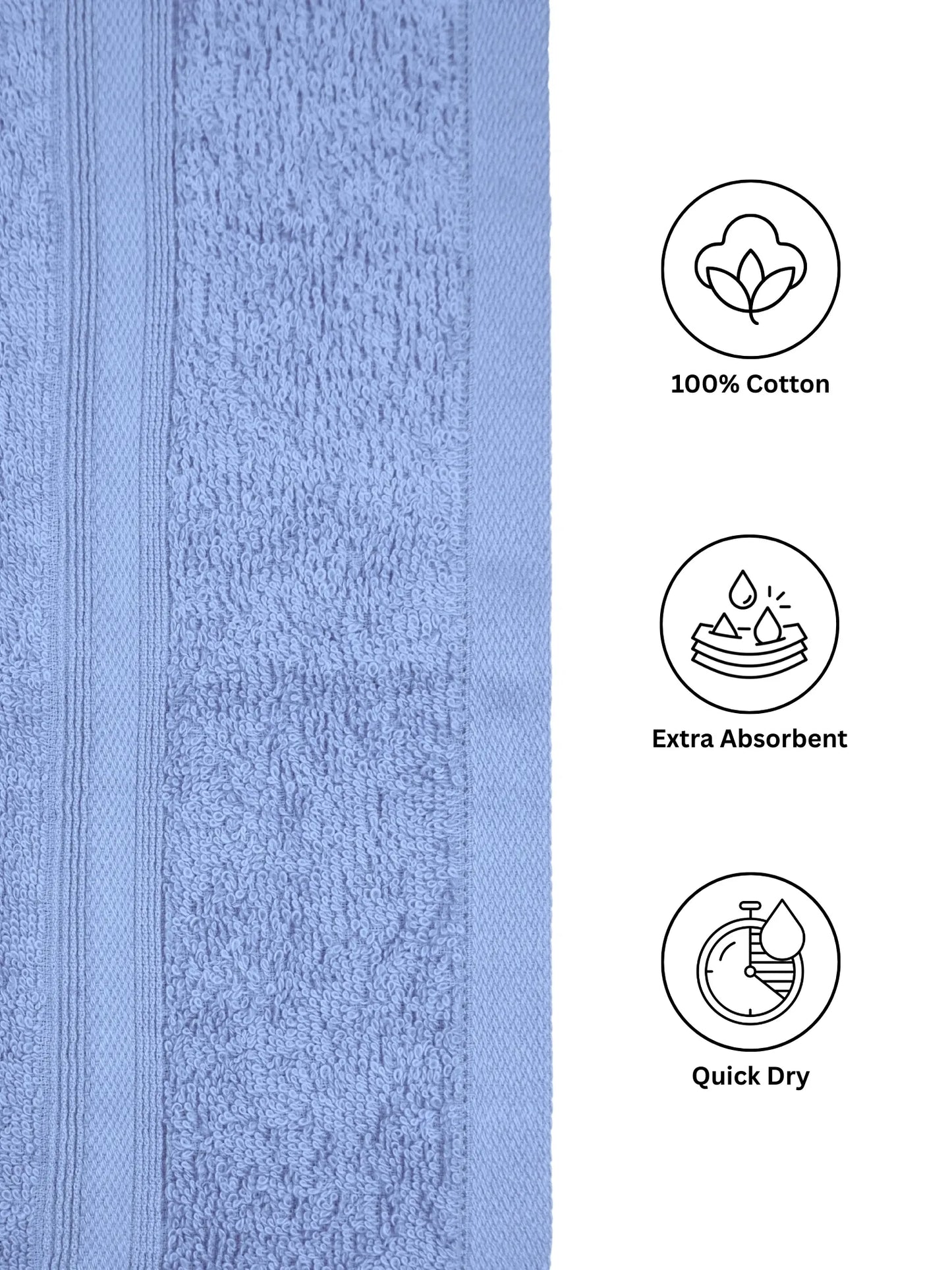 AtoZ Home Decor Home Essential 100% Cotton Hand Towels Pack of 2 (40x60 CM)